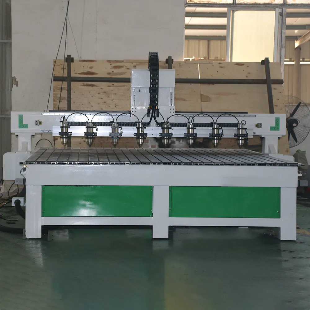 YH2525 8-Head Multi-Spindle CNC Router with Single Z-Axis for Batch 3 Comprehensive view of the YH2525 8-Head Multi-Spindle CNC Router