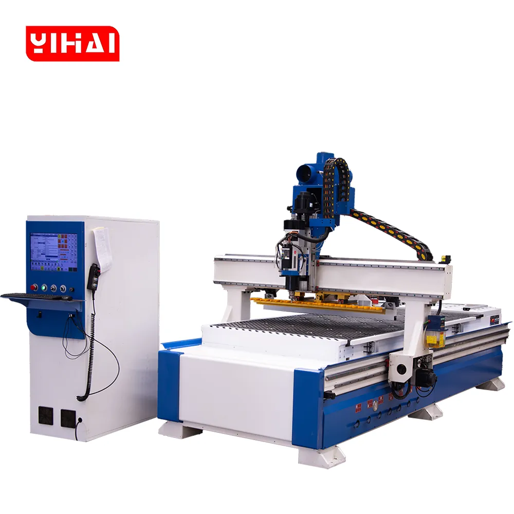 1225 Single-Spindle CNC Engraving Machine with Automatic Tool Changer (ATC)—Model YK1PRO—equipped with a 12-position linear tool magazine.