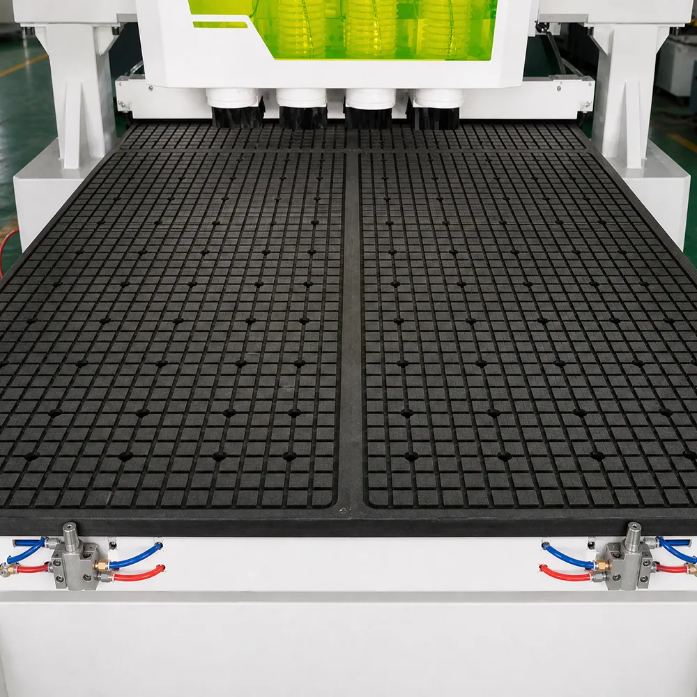 Four Process CNC Router with Dust Cover for Cabinet Making 3 YK4PRO 4-Process CNC Nesting Machining Center vacuum table