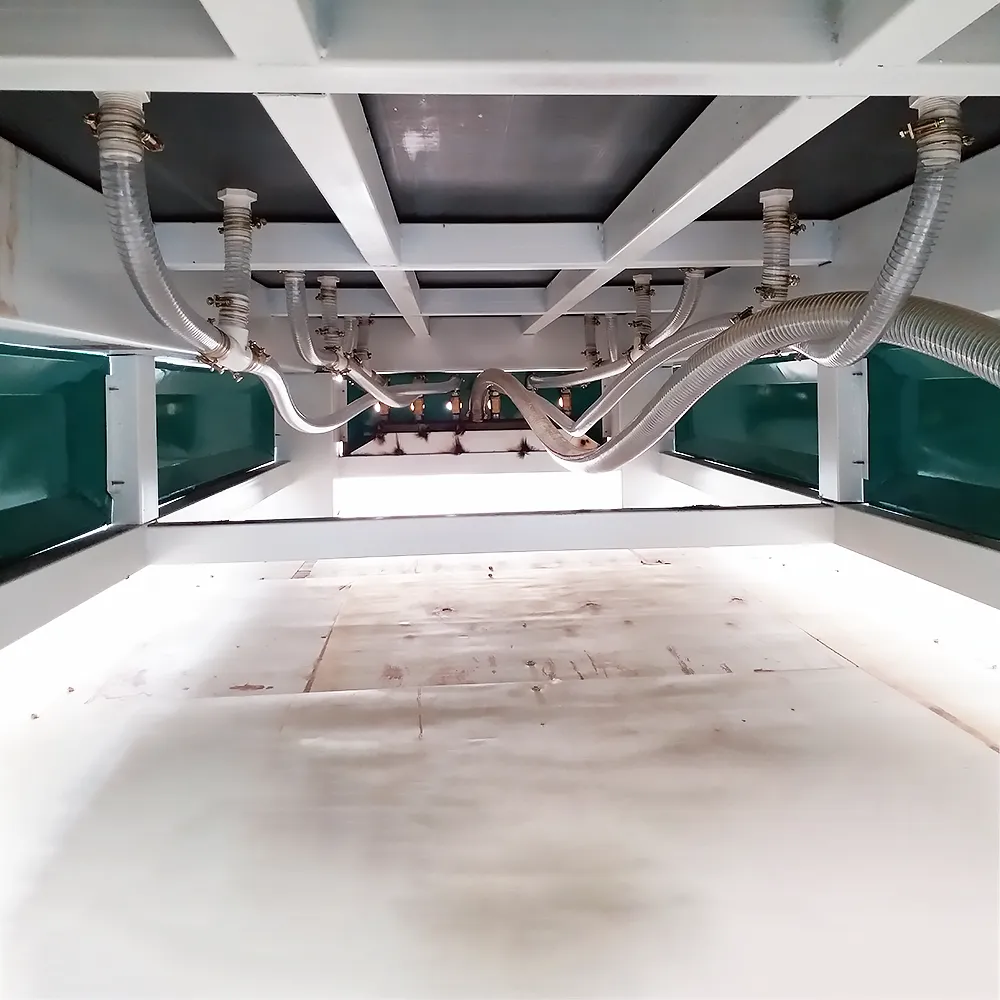 4x8 CNC Router with CCD Camera for Print & Cut Panel Processing 5 Under-bed view of multi-pipe vacuum distribution manifold and thick-walled steel tube frame on 1325 router