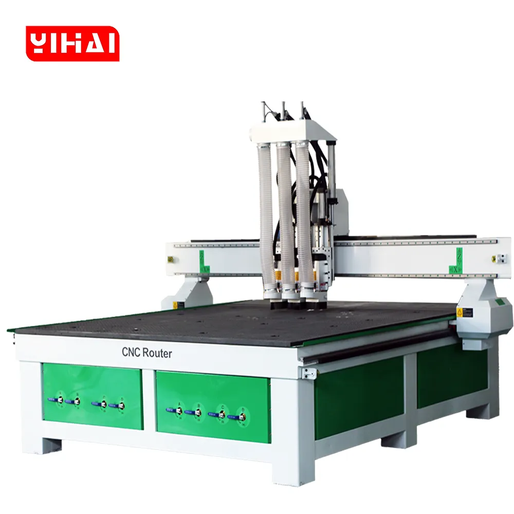 Industrial 8x8 Three-Head CNC Wood Carving Machine With Independent Z-Axis